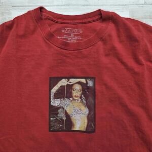 VTG Aaliyah Rap Hip Hop Graphic Tee - Red Adult XL 100% Cotton